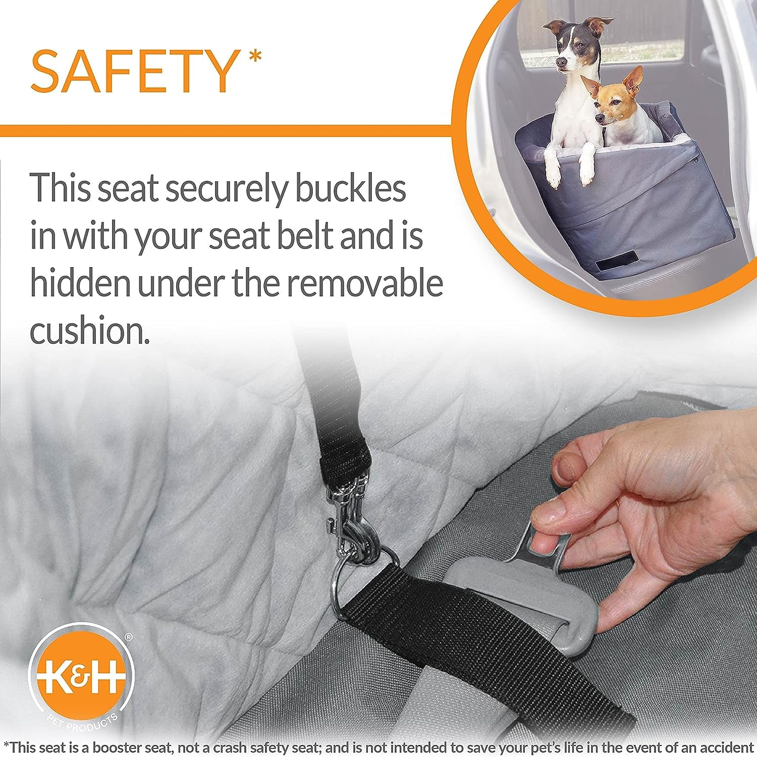 KH Mfg Bucket Booster Pet Seat Small Gray